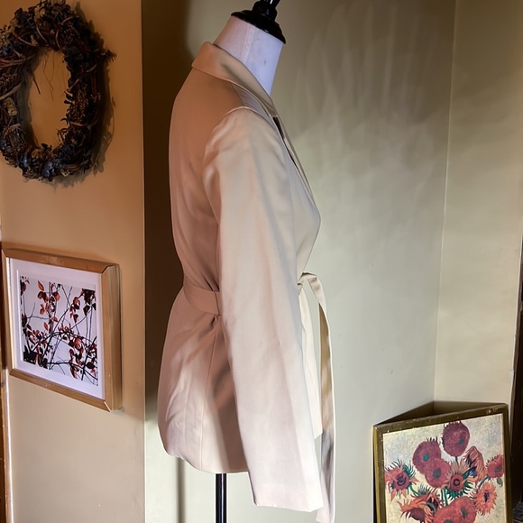 ANN TAYLOR Size 2 Classic Longline Tie-Waist Blazer Wool Safari Preppy $21& NEW - Picture 3 of 9